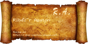 Ribár Agaton névjegykártya